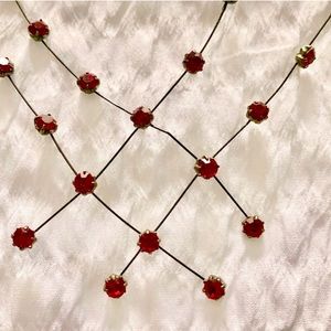 Red Beaded Choker Necklace